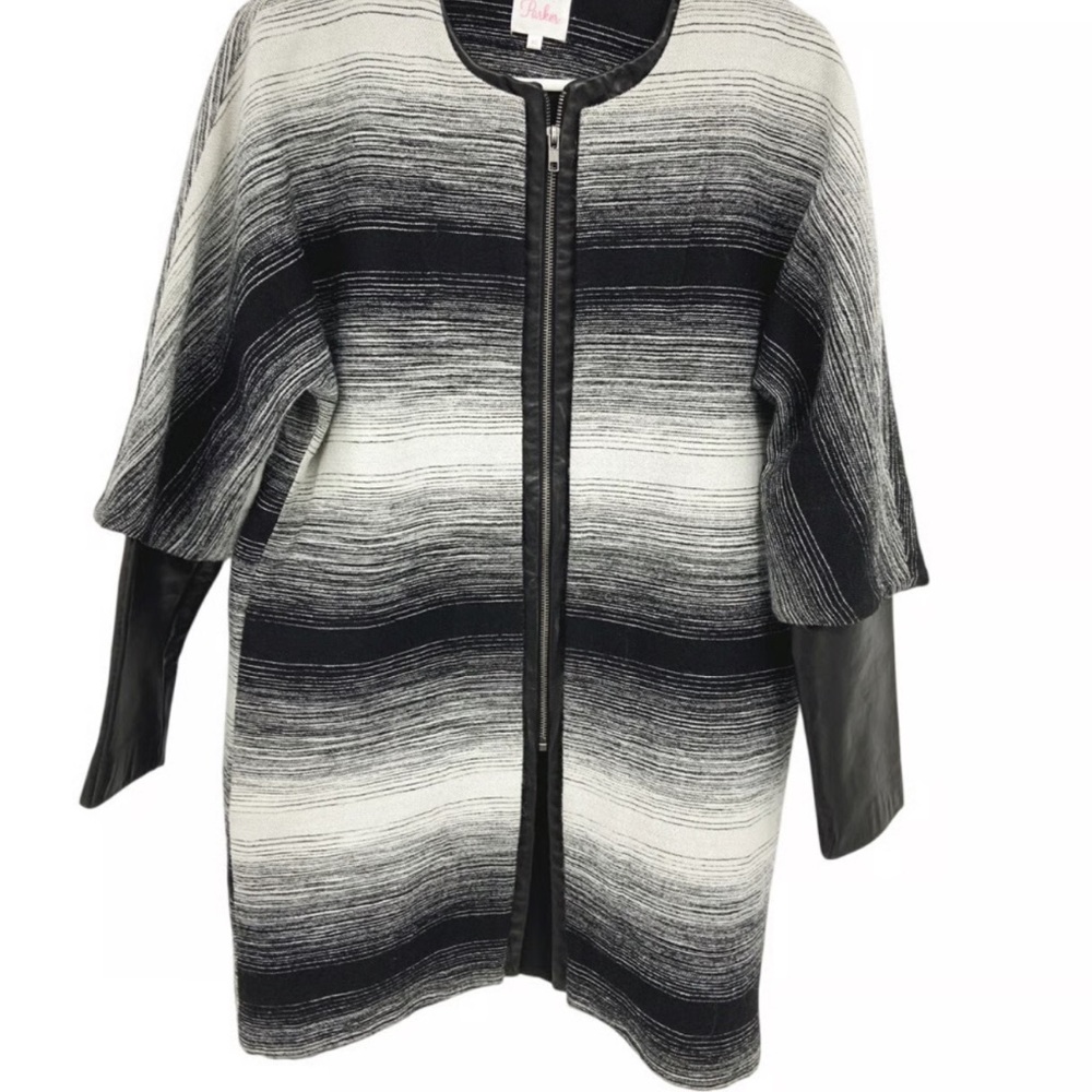 Parker Black and Gray Striped Jacket